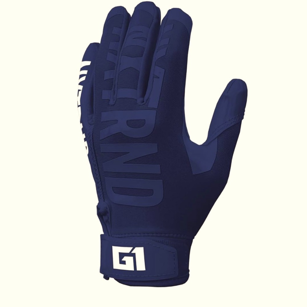 Nxtrnd G1 Youth Football Gloves, Kids Sticky Receiver Gloves - Navy - Youth Med